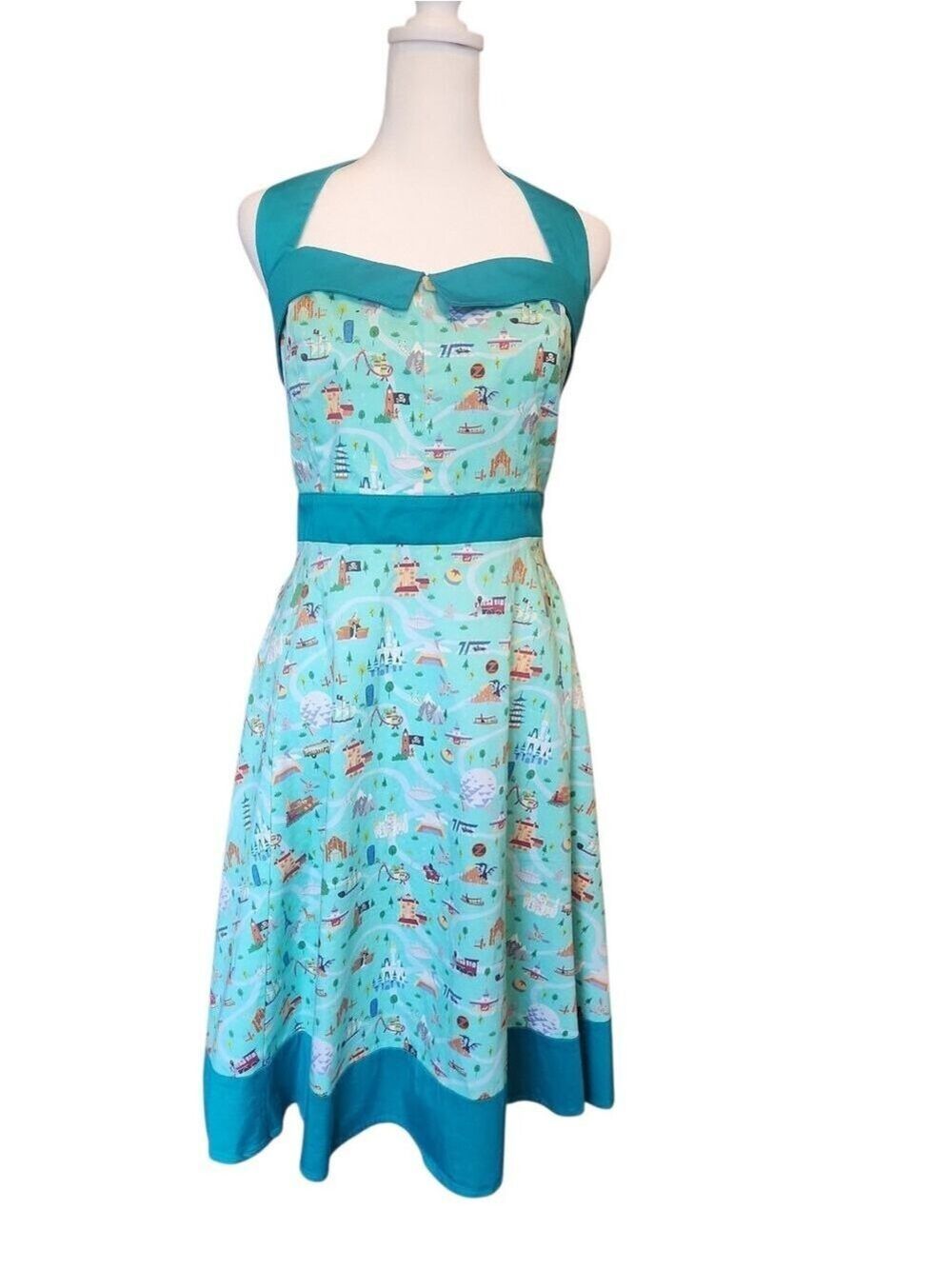 DISNEYLAND PARKS THE DRESS SHOP RARE ICONS HALTER DRESS RETRO PINUP XL - Picture 4 of 7